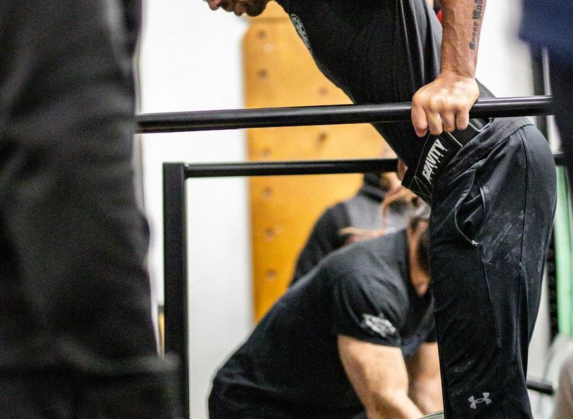 Lucas Rosemin doing a dip on a calisthenics bar